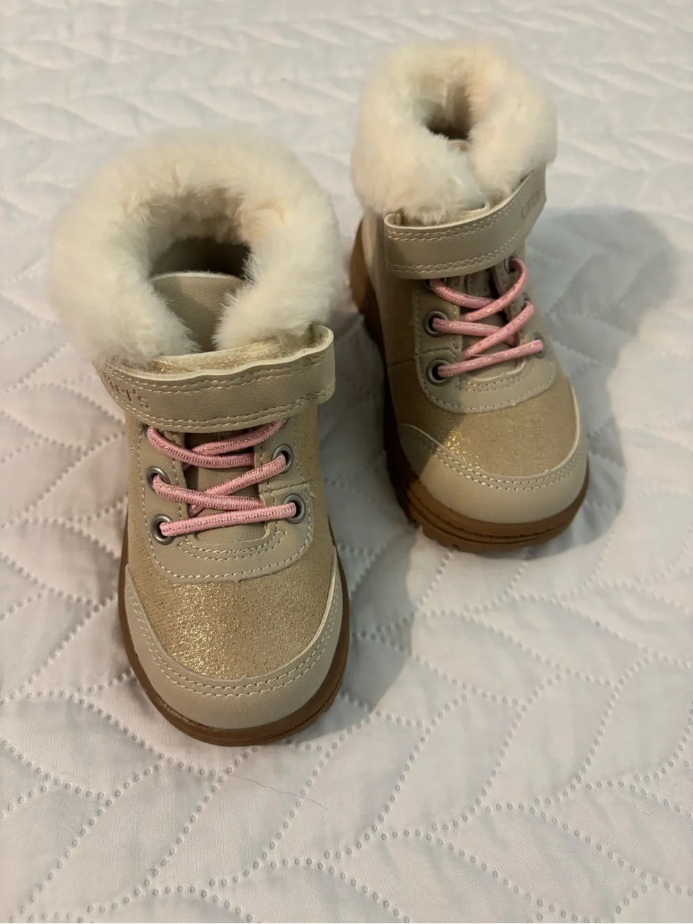 Carter's Pink Lace & Faux-Fur Trim Girls Cold-Weather Boots